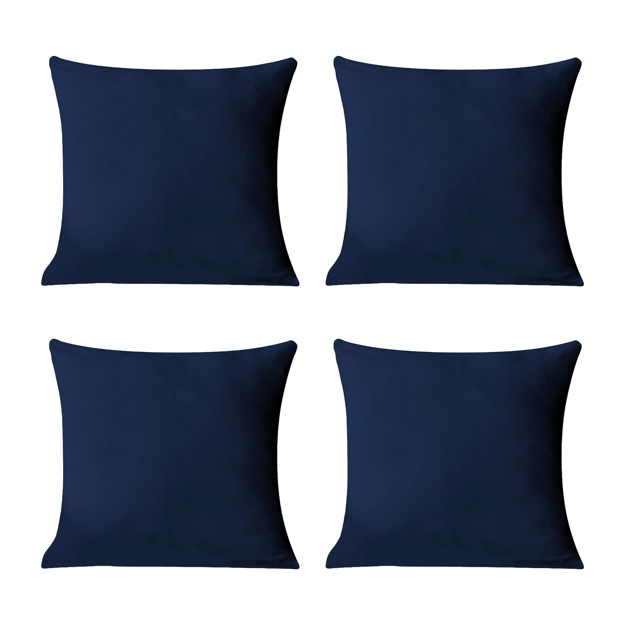 Trimming Shop 45 x 45 cm Cushion Cover Pack of 4 Crushed Vlver 220GSM Fabric Velvet Square Pillow Cover Throw Pillow Cases for Sofa Livingroom Bedroom Patio, 18" x 18" Navy
