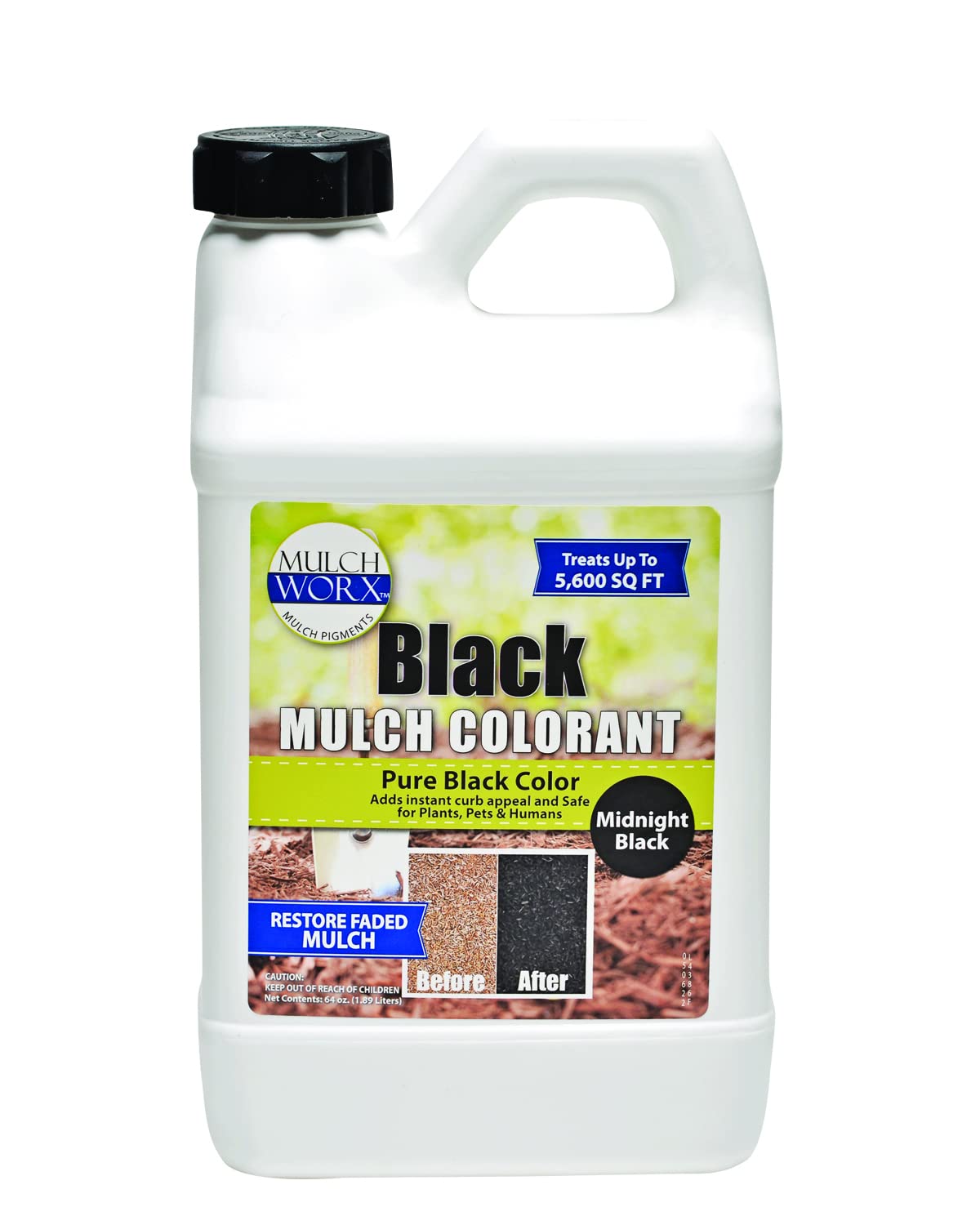 MulchWorx Black Mulch Color Concentrate - 5,600 Sq. Ft. - Pure Midnight Black Mulch Dye Spray