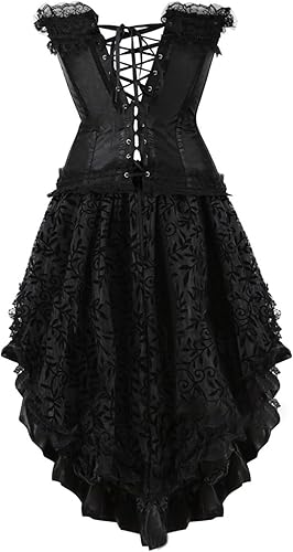 Miniatura 2 de Vestido victoriano para mujer, estilo gótico, con parte superior de tubo, vestido corto de encaje con lazo, vestido de fiesta, vestidos de fiesta