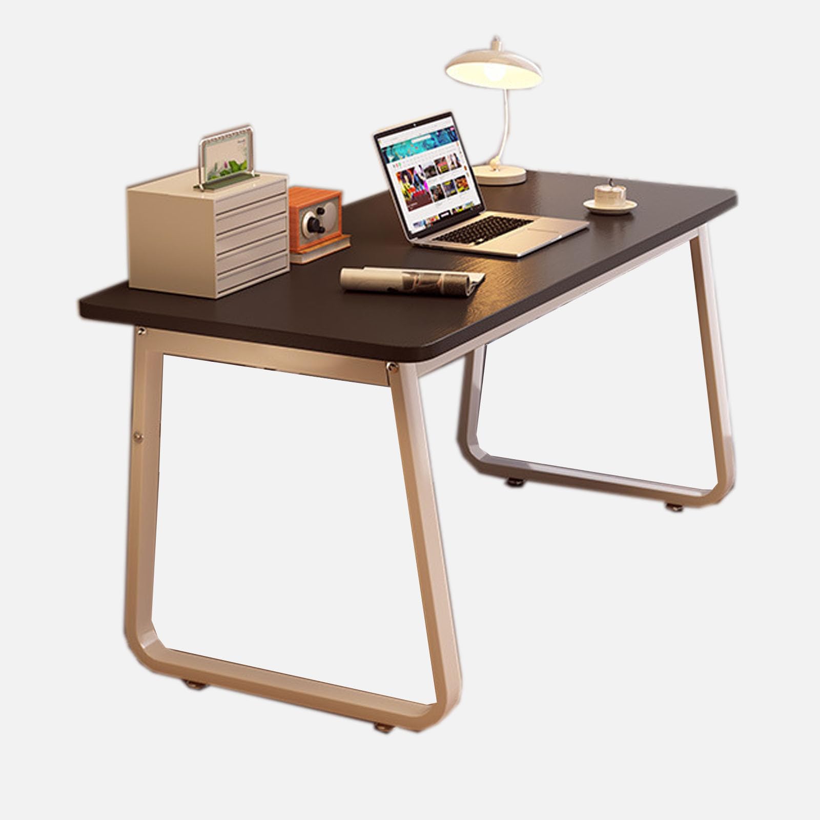 Bureau d'ordinateur compact de style industriel pour salle d'étude moderne
