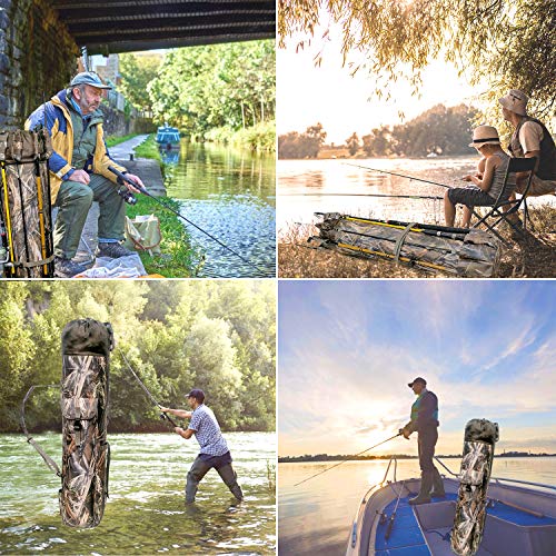 Allnice Fishing Tackle Bag Oxford Fishing Rod Case Portable High-Capacity Fishing Pole Carry Organizer Outdoor Waterproof Fishing Tools Storage Bag For Fisherman(Camo) #TOP4