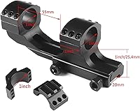 Vista 2 de MIZUGIWA Telescopio de montaje de anillo doble de 1 pulgada con punta plana en voladizo