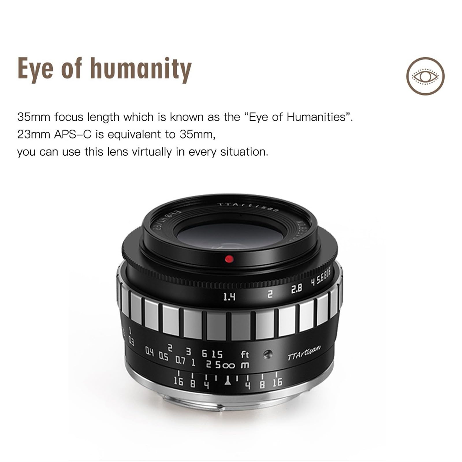 TTARTISAN 23mm F1.4 Lente principal de foco manual APS-C para Fuji