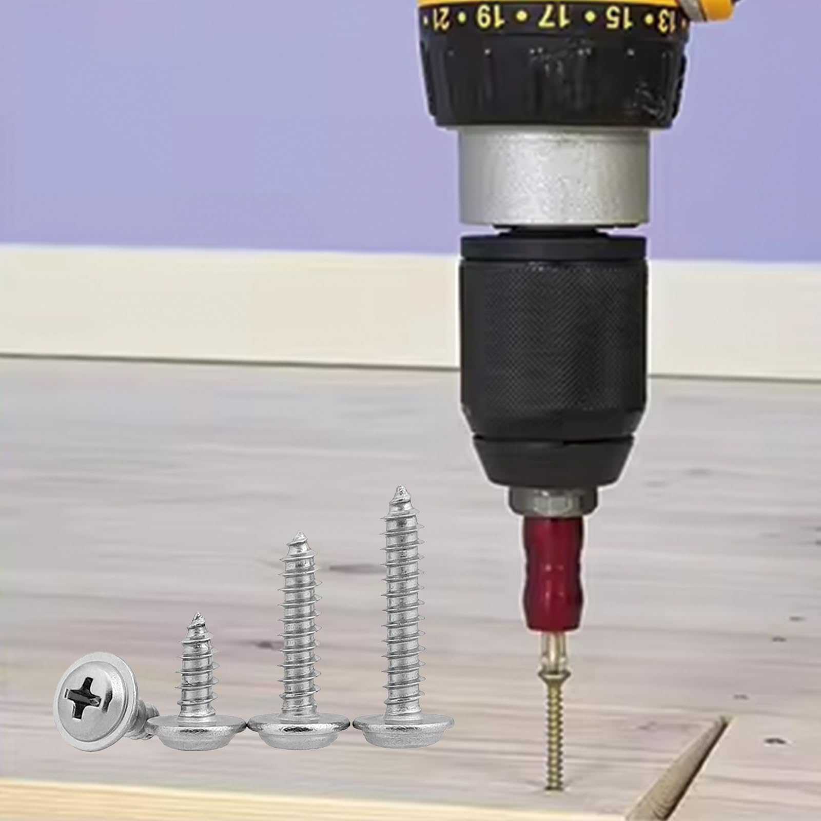 Leliafleury 100Pcs Self Tapping Screws M3 x 8mm x 7mm Stainless Steel Pan Head Wood Screws for Plastic Wood Drywall Furniture - Image 2