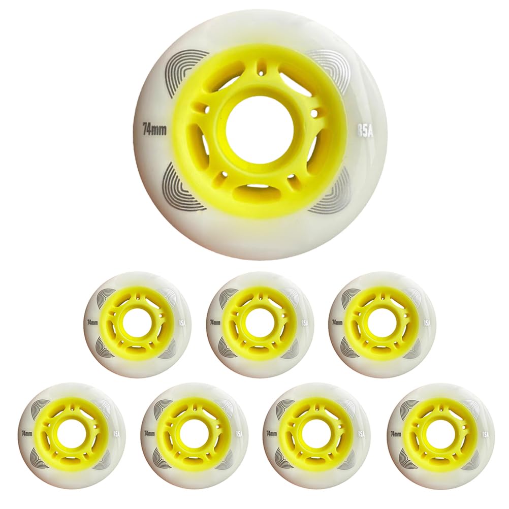 JCCHT 85A Replacement PU Wheels Inline Skates Outdoor and Indoor Roller Skate Wheels 74mm 78mm Set of 8