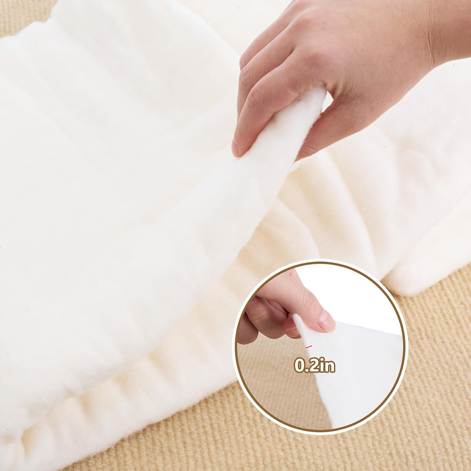 Natural Cotton Quilt Batting 47"X59" Lightweigh Quilting Batting for All Season Quilts Sewing Crafting Pet Beds Making