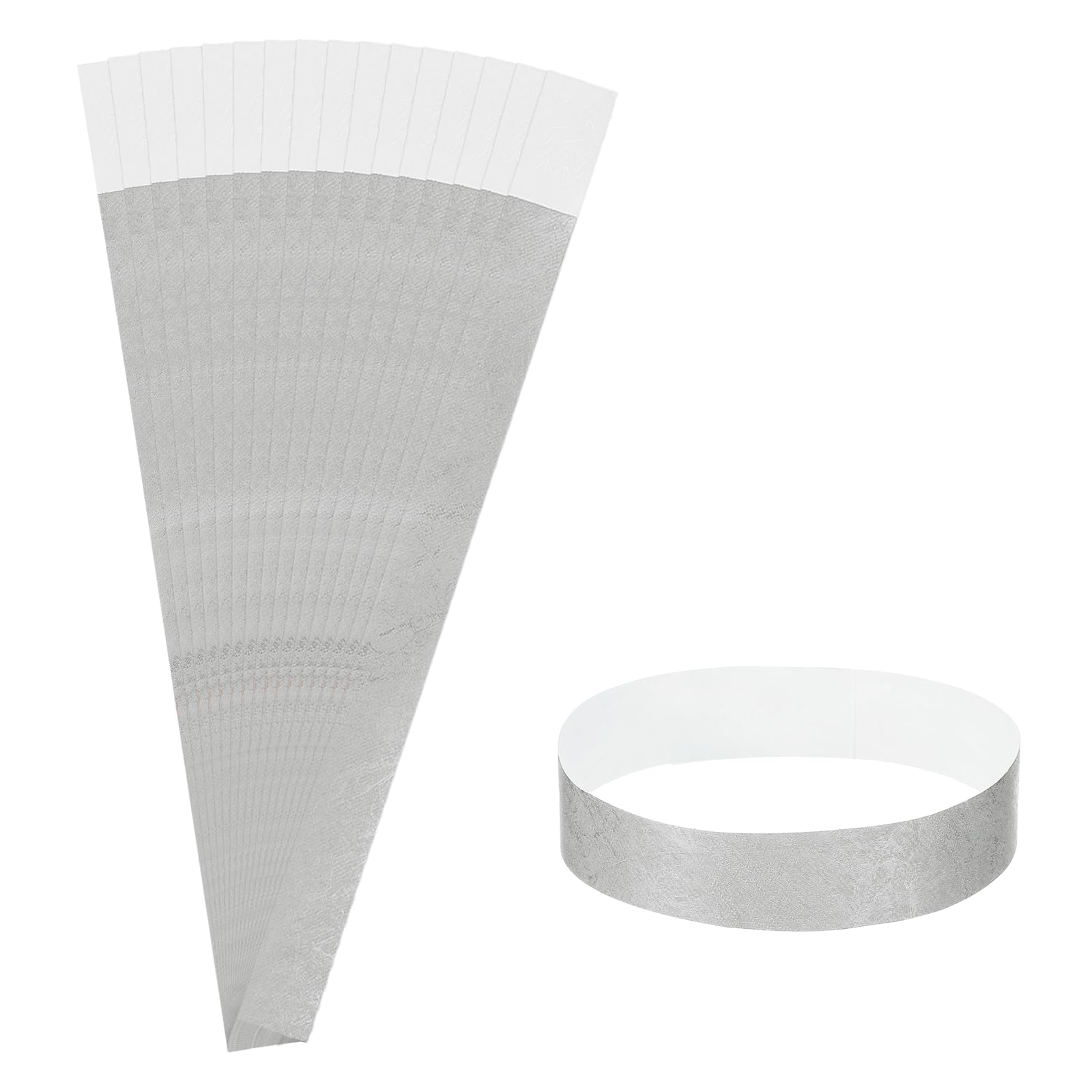 uxcell Pack of 50 Money Band Bundles, 9.8 x 0.7 Inch Self-Adhesive Bill Wrappers Money Wrappers Money Straps for Organize Bills Money, Silver