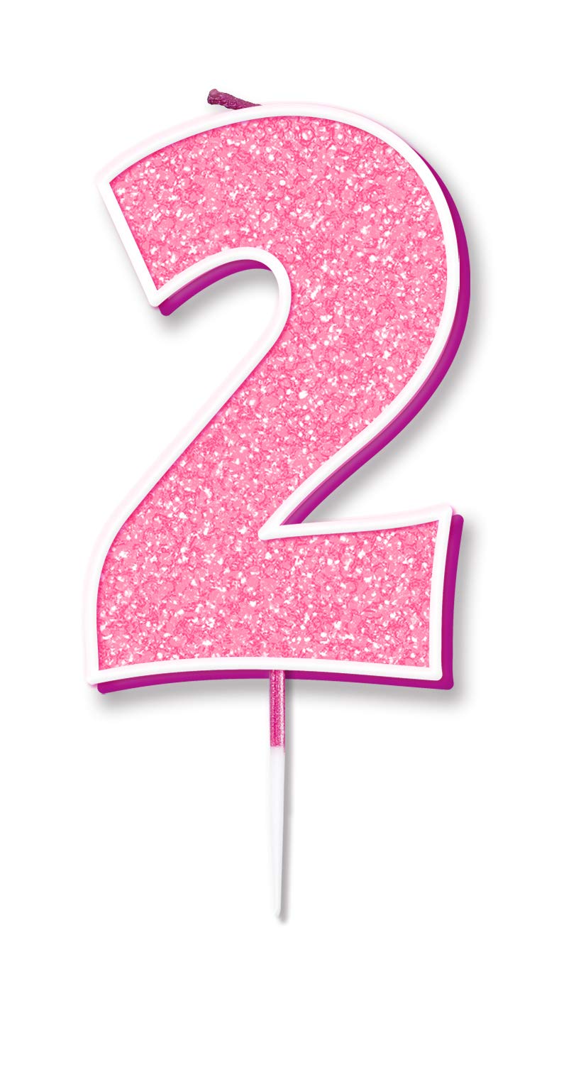 Oaktree Pink Glitter No.2 Candle 7.5Cm /Silver Glitter