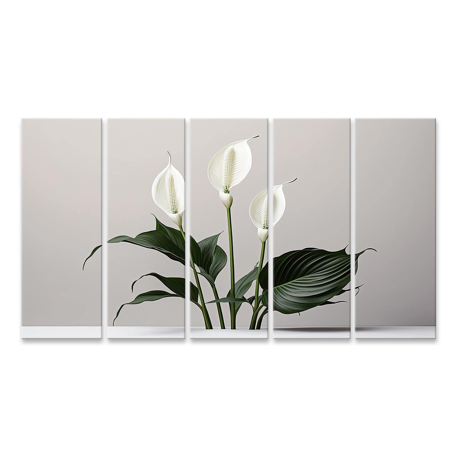 Tableau sur toile Spathiphyllum déco Lys de la paix pour salon