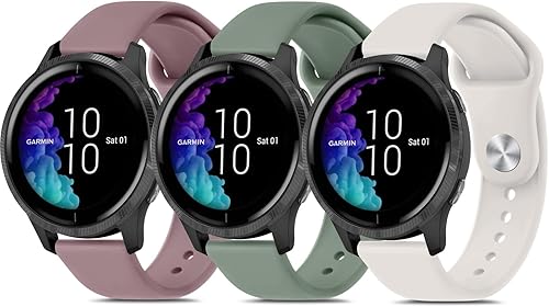 Meliya Correas compatibles con Garmin Venu 2 Plus, Venu Sq, Venu y Vivoactive 3, para mujeres y hombres, paquete de 3 correas de repuesto de