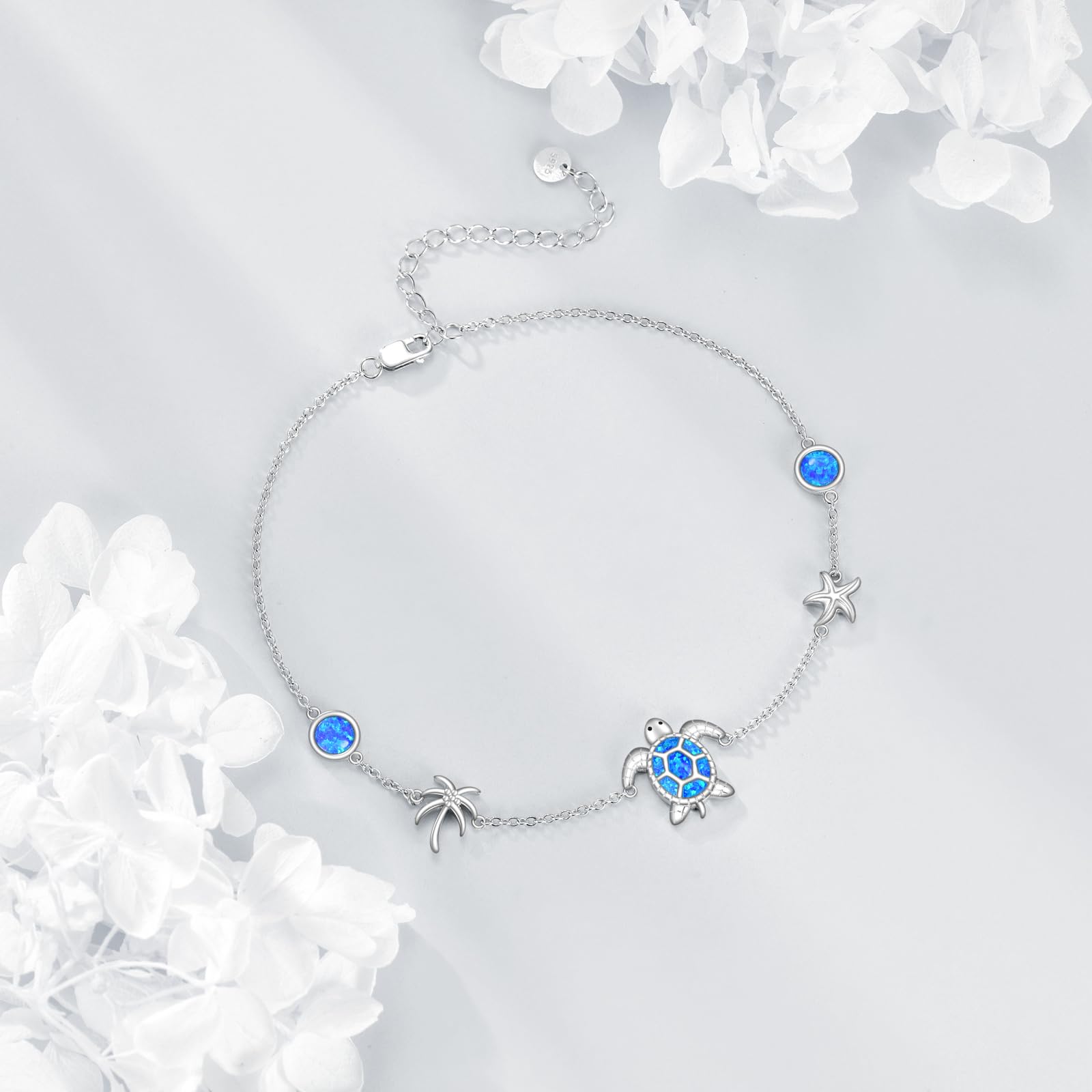 POPLYKE Infinity/farfalla/tartaruga, cavigliera da donna, in argento Sterling 925, infinito chakra, idea regalo per ragazze