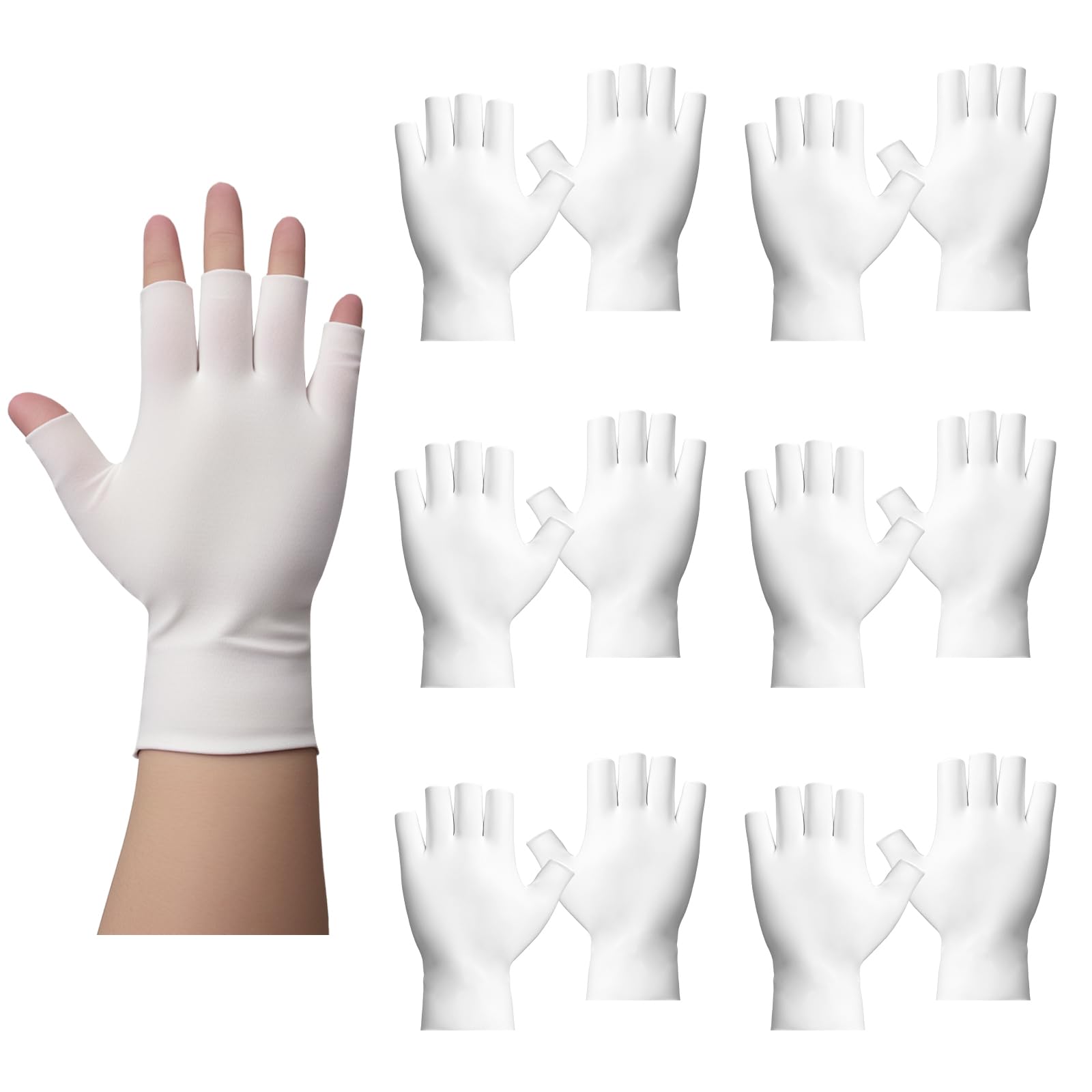 6 Pairs White Cotton Gloves, Moisturizing Gloves for Dry Hands