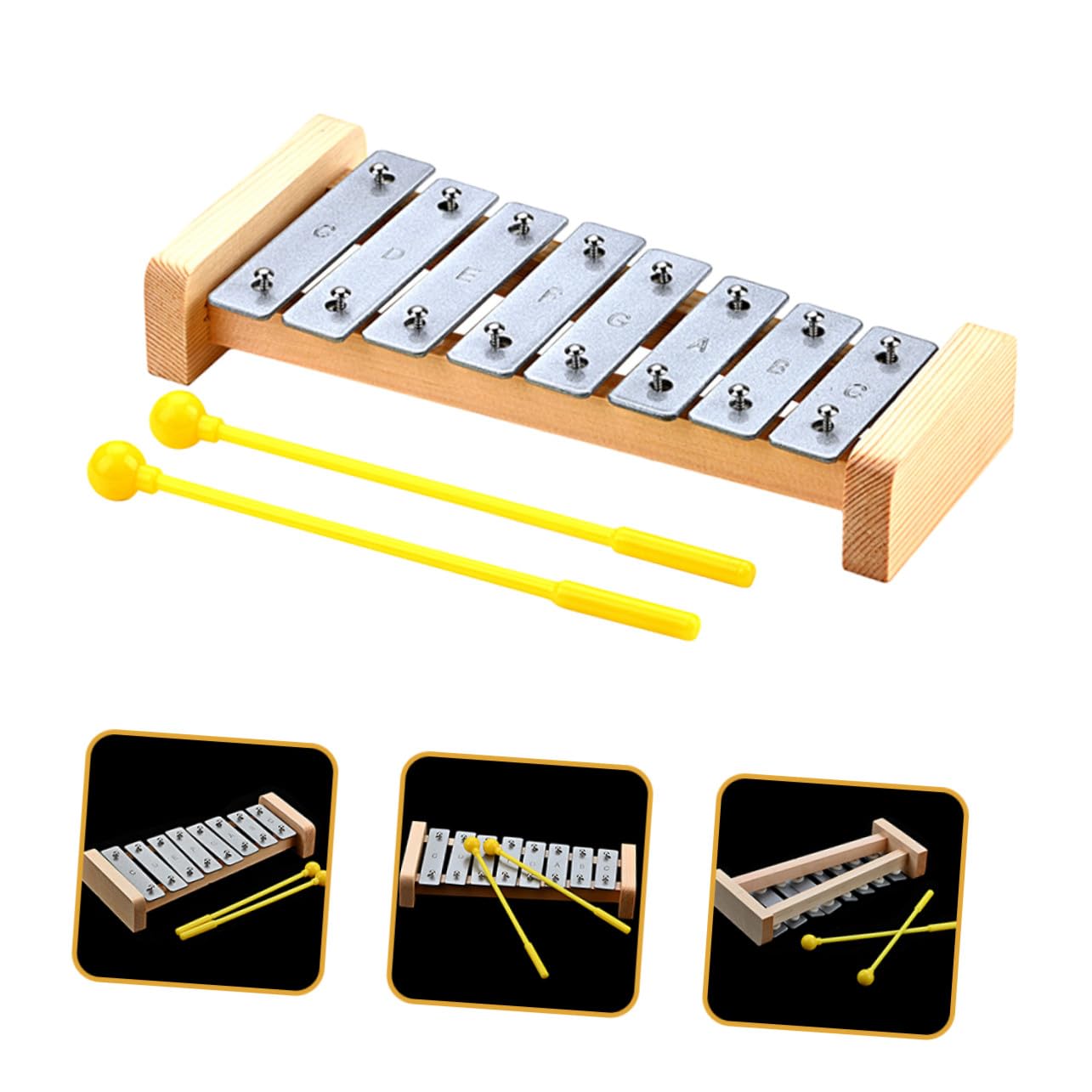 Hemobllo Xilofono Legno Ragazzo Ragazza Strumento Musicale Giocattolo Percussioni per Ragazzo Ragazza Colori Vivaci Suono Coordinazione Occhio Mano