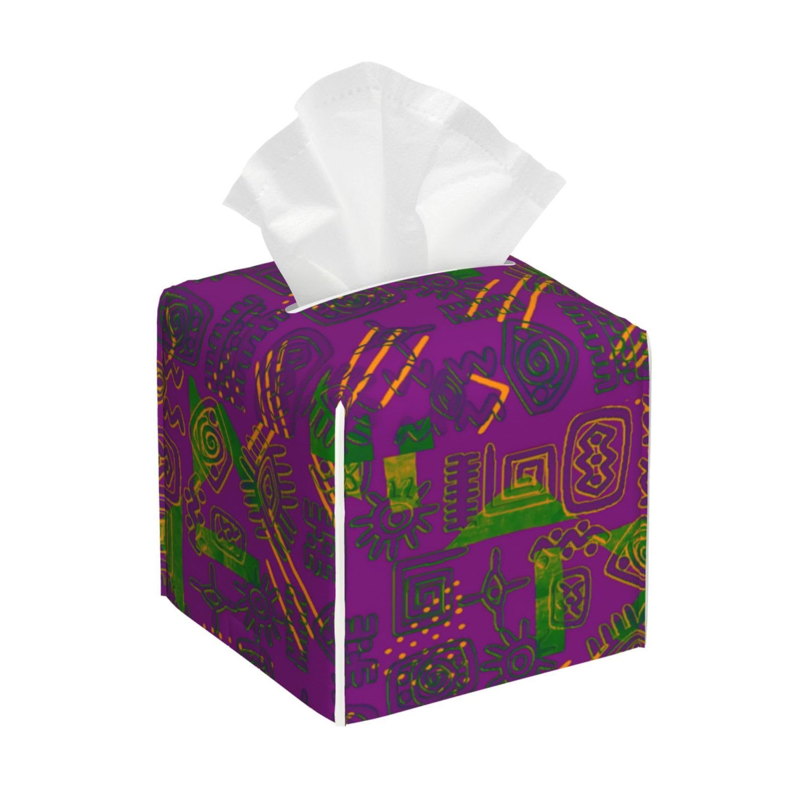 Xingfox As Pic Afrocentric Pattern Tissue Box Cover, Fashionable Decorative Storage Box, Suitable For Most Places
