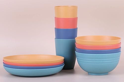 Miniatura 6 de Vaso irrompible con popote de trigo, juego de vasos reutilizables de 12 onzas para cocina, hogar, vaso apto para lavavajillas, libre de BPA y