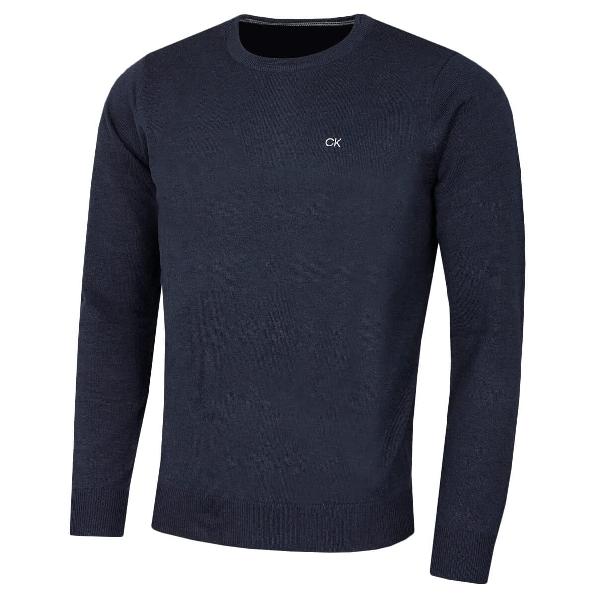 Calvin Klein Men's Navy Marl Crew Neck Sweater - Xxxxl