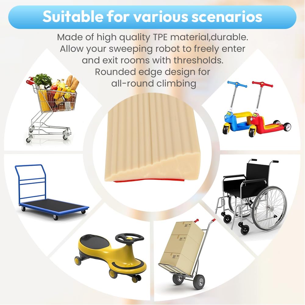 Schwellenrampe 1,6x5,5x100cm, Schwelle Übergangsschiene Selbstklebend, rutschfeste Gummirampe Auffahrrampe für Rollstuhl, Kinderwagen, Rollator, Scooter, Türöffnungen oder Badezimmer, Braun