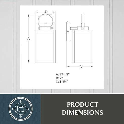 Miniatura 4 de VAXCEL Medinah - Farol de pared para exteriores (1 luz del anochecer al amanecer, color blanco