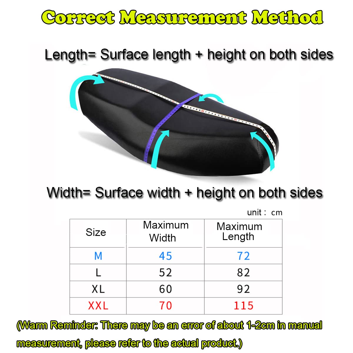 Waterdichte motorstoelhoes, universele Oxford-stof, motorstoelhoezen, stoelhoes, stofhoes, motorkussen, stoelhoes, stoelbescherming voor de meeste motorfiets-scooterhoezen, zwart, M