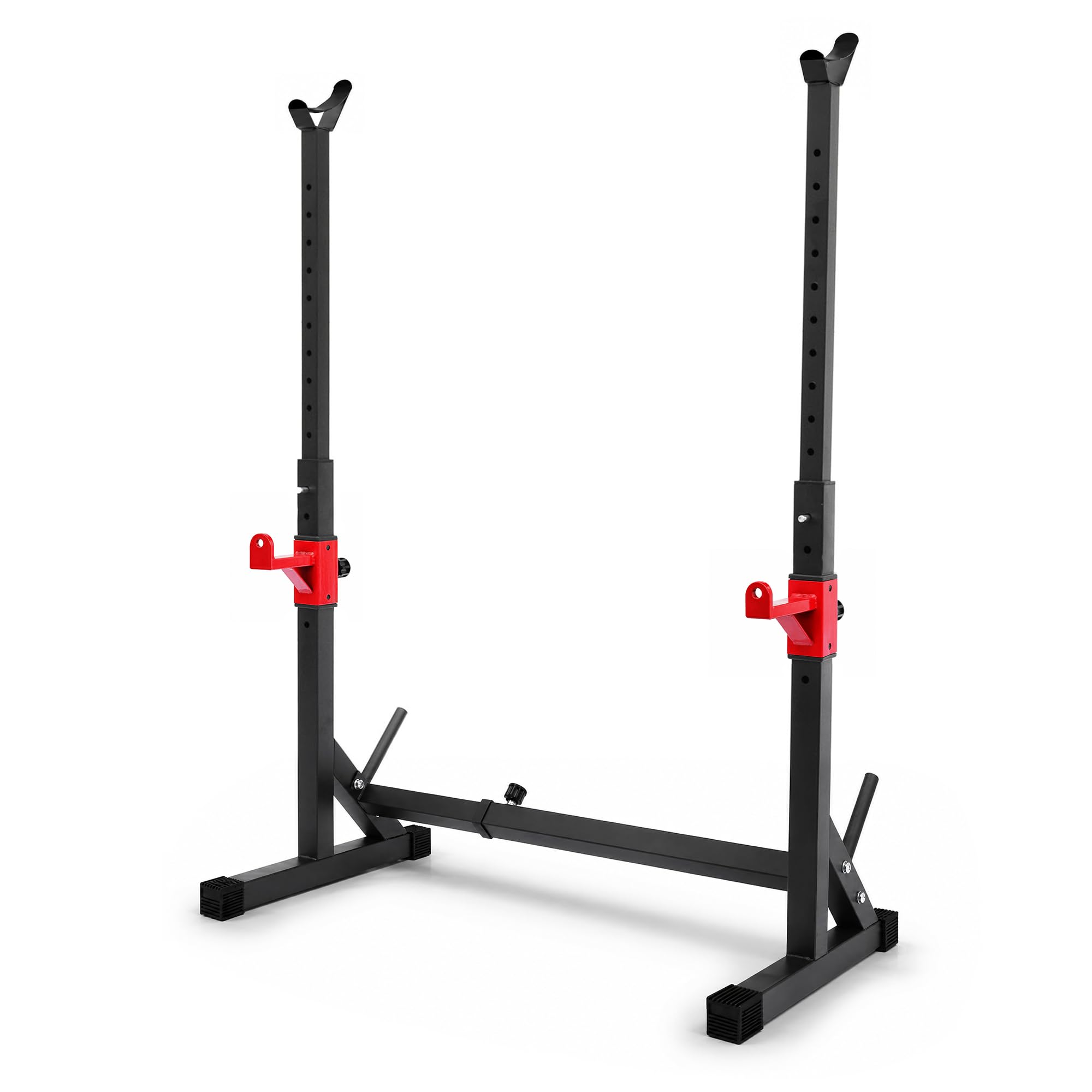 Hantelständer bis 200kg Langhantelständer Höhenverstellbar inkl. Safety-Spotter, Squat Rack Kniebeugenständer für Bankdrücken & Home Gym, Hantelablage aus Stahl, Schwarz
