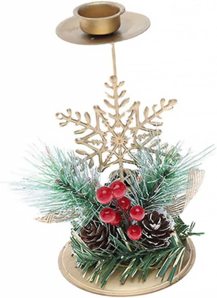 IMIKEYA Christmas Candle Holder Centerpiece Snowflake Candlestick Holder for Festive Table Decor for Holiday Parties and Home Decoration