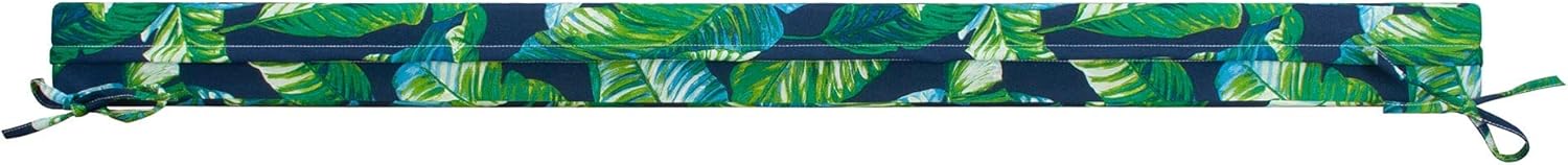 Magpie Fabrics Patio Bench Loveseat Cushion Covers (Replacement Cover only, No Insert!), Waterproof Fade Resistant Swing Cushion Slipcover with Ties(48x18x3 Inch, Green Lagoon Leaves)