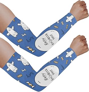 Mangas de braço de proteção solar UV para homens e mulheres, mangas de folha de bordo azul protegem os braços esportes mangas de braço proteção solar mangas de braço capa protetora UV, Azul