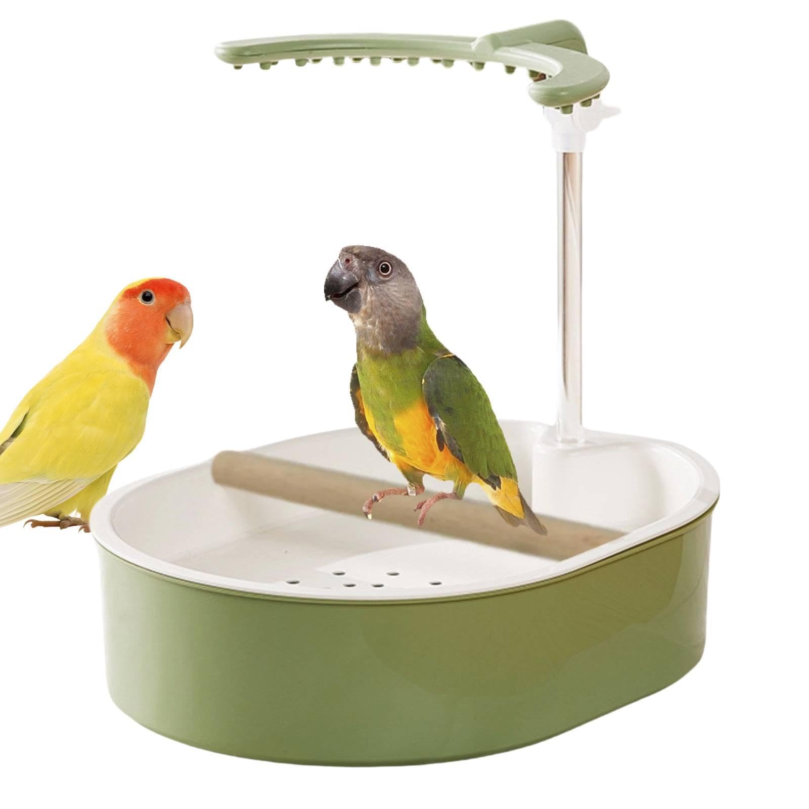 F Fityle Vasca da Bagno Automatica per Uccelli, Accessorio per Gabbia per pappagalli, Facile da installare, Robusta Doccia per Uccelli da Interno per, U Style Green