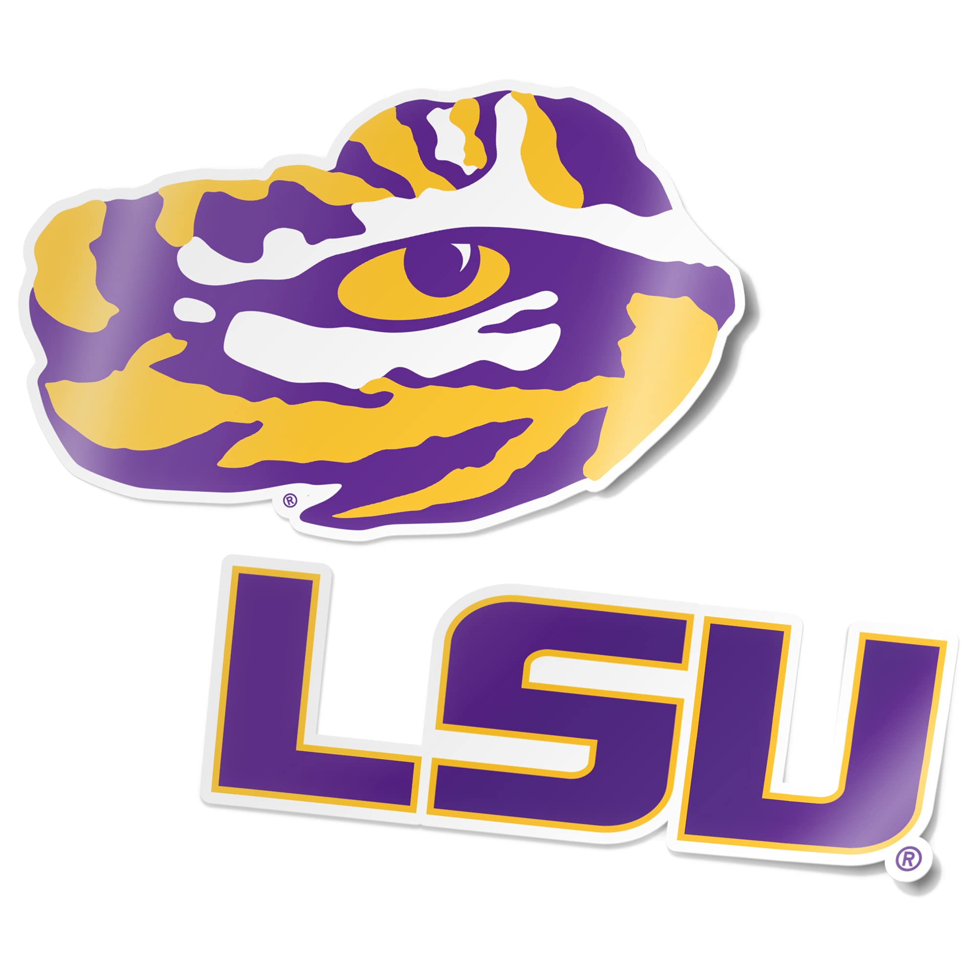 Calcomanía de vinilo de LSU duradera para proteger tus pertenencias