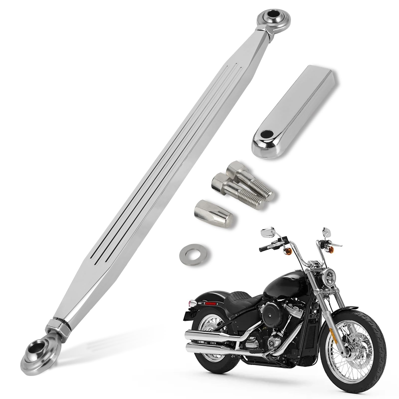Levier de vitesse de liaison moto en alu argent pour Harley Davidson Softail et Road King