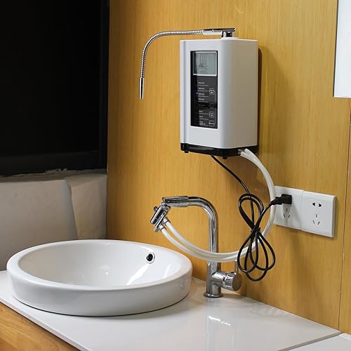 Vista 6 de Máquina ionizadora de agua alcalina 729, incorporada en un filtro, produce pH 4-10.5 agua, 7 ajustes de agua, hasta -570mV ORP, 8000L por filtro