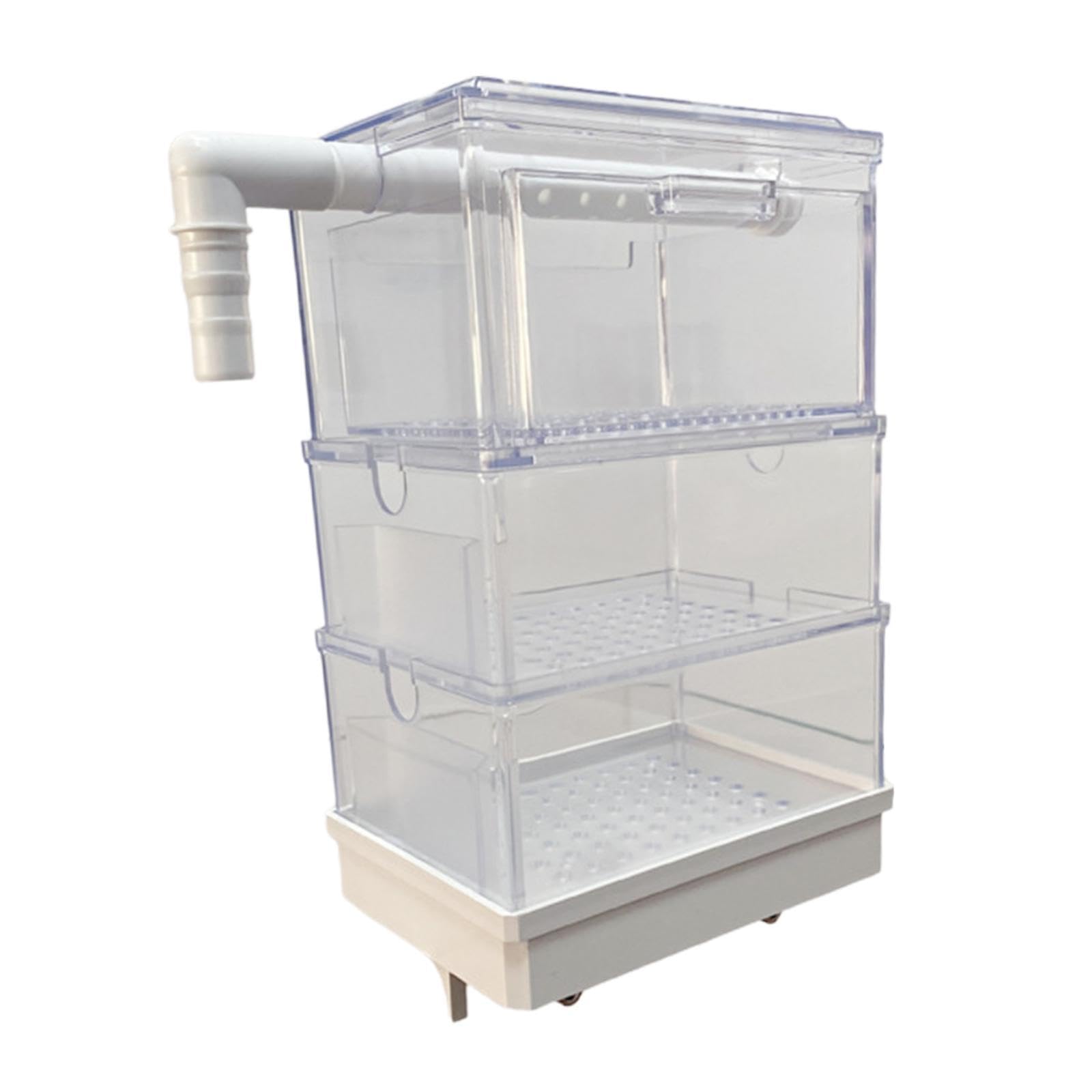 Aquarium Hang On Filterbox Überlaufrohrfilter für kleine Fischtanks Schildkröte Tank mit Schublade Tropfschale Leise Filtrationsbox Dreilagig