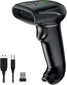 2D Wireless Barcode Scanner,Symcode Datamatrix PDF417 QR Code Handheld Reader for Screen and Printed Bar Code Scan, Works with Windows Mac and Linux PC POS