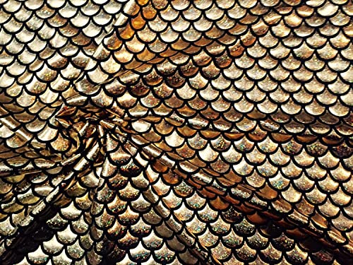 LushFabric Mermaid Scale Print Fabric Fish Tale Scales Foil, 2 Way Stretch Material Lycra Spandex, Bikini, Costume, Dress - Image 2