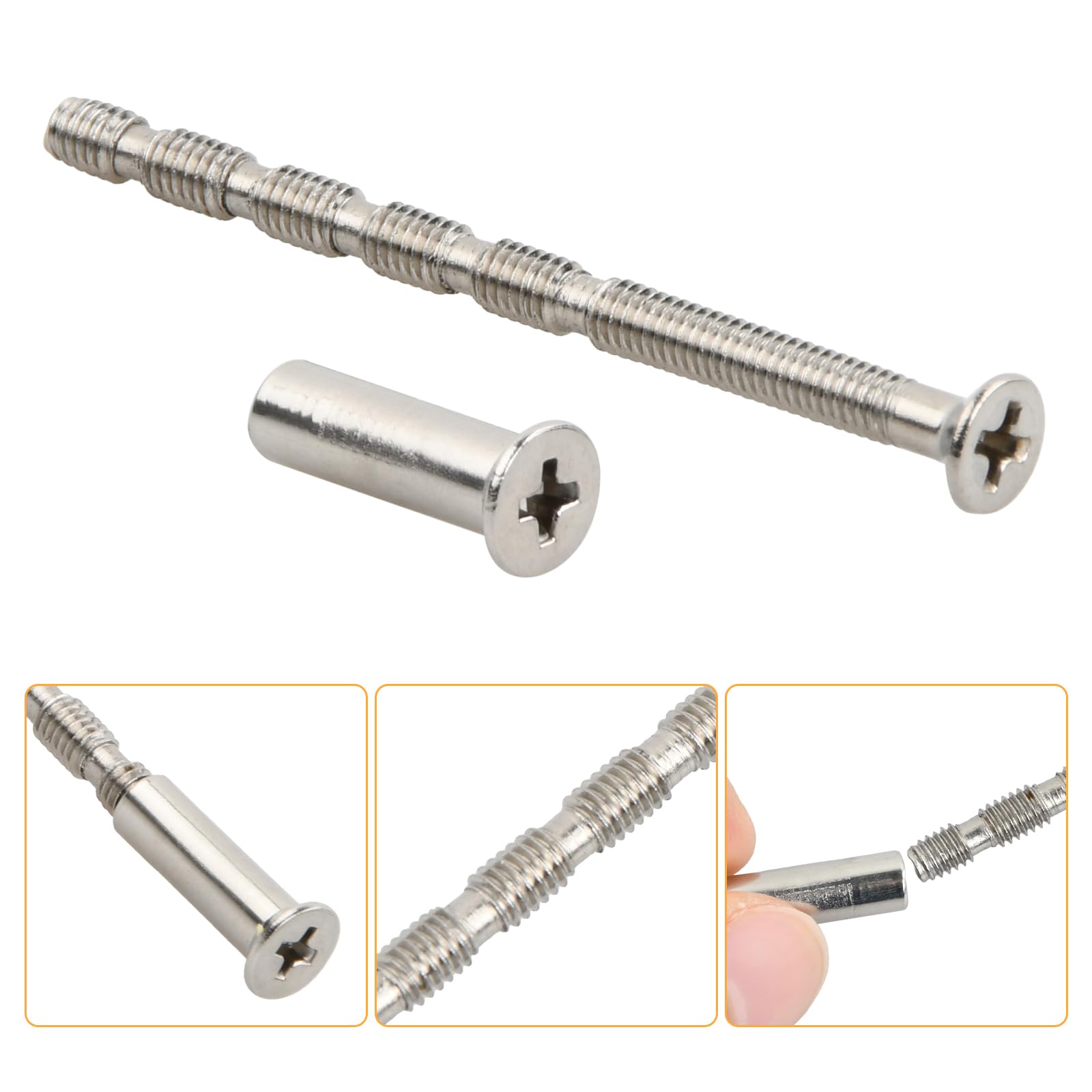 10 Stück M4 Verbindungsschrauben Mit Hülsen - Edelstahl