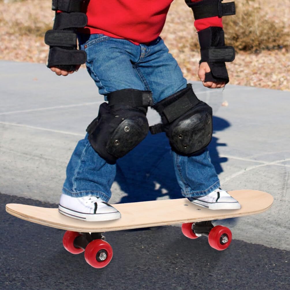 Planche de skateboard vierge en bois brut avec roulettes, 60 x 15 cm, 7 plis, duromètre 100A, roues en polyuréthane, 5 cm