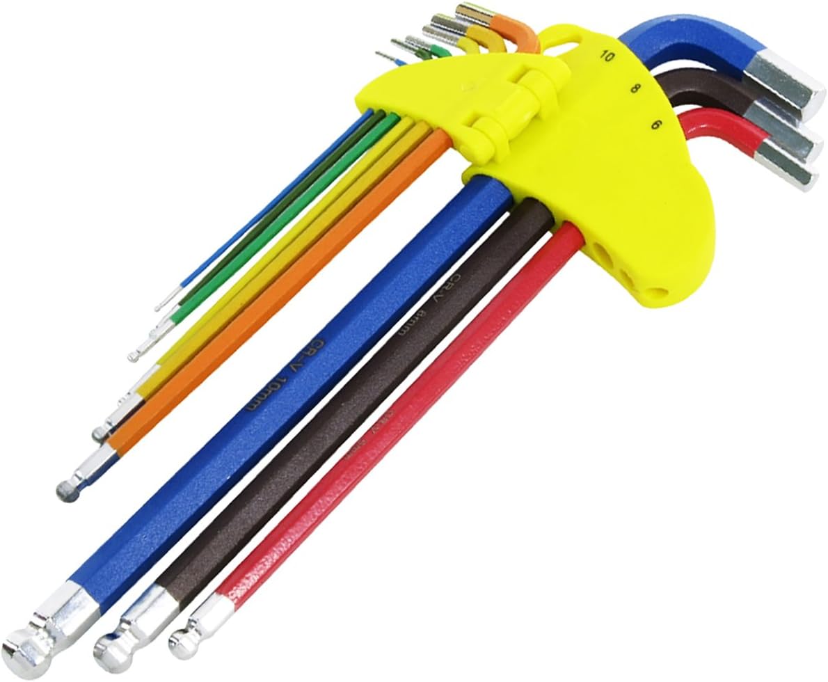 KENOH Color Ball Point Hex Wrench Set, Set of 9, EX Long