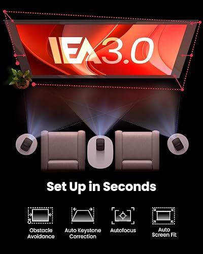 Miniatura 7 de NEBULA Proyector Mars 3 Air GTV – Licencia oficial de Netflix, 400 lúmenes ANSI, 1080P nativo, sonido Dolby Digital, imagen de 150 pulgadas, batería