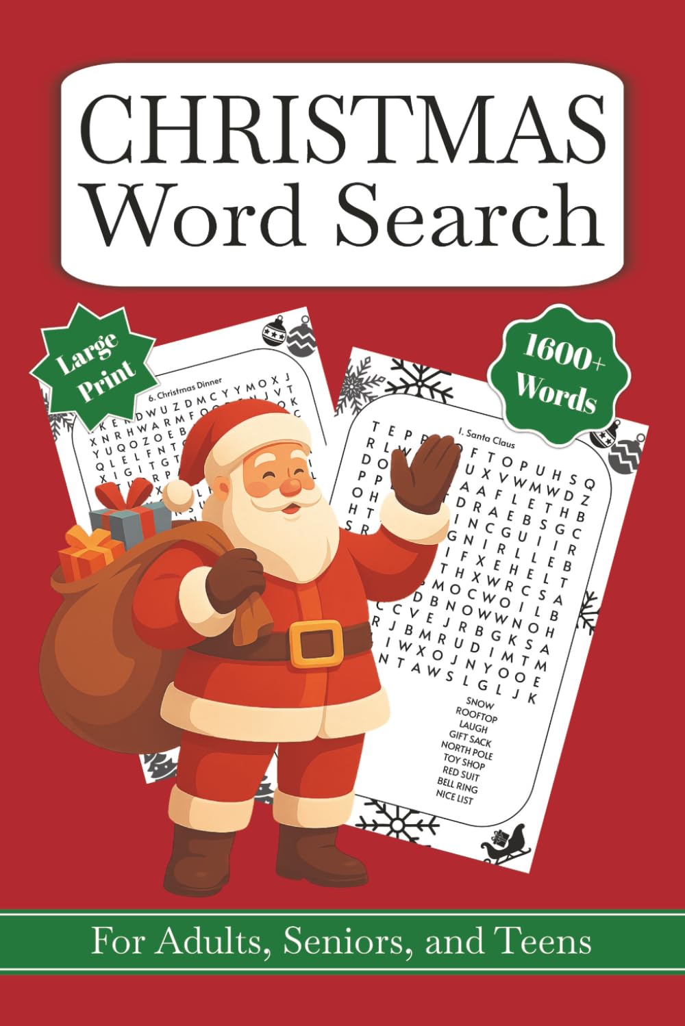 Christmas Word Search for Adults, Senior, and Teens: Word search with large print about Christmas, Christmas theme in every puzzle, 6x9, 113 pages, 80+ puzzles, for gifting