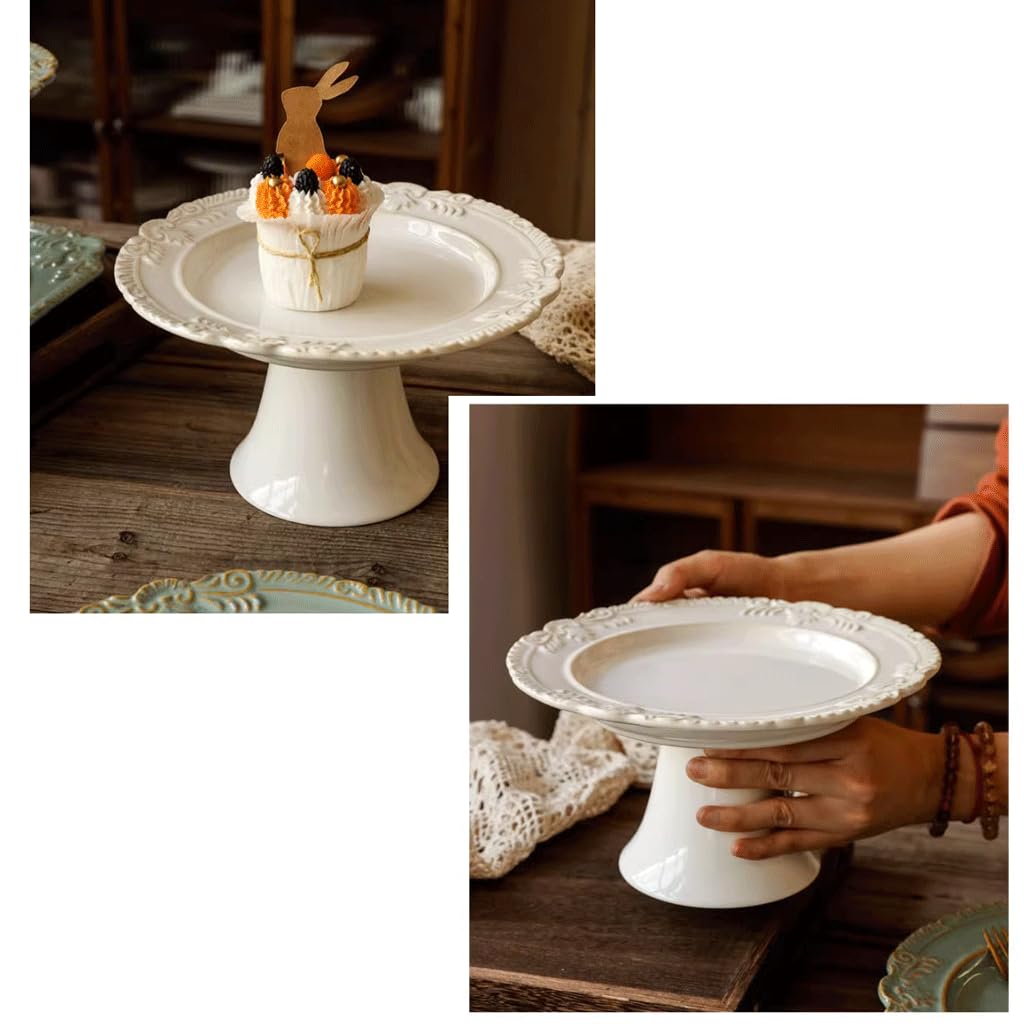 Stand di Dolci Delicata Alzata per Torta da Tavolo in Ceramica per servire ed esporre Torte da Dessert, Squisito Supporto per Snack per Ristorante Tea Party Regalo per l'arredamento