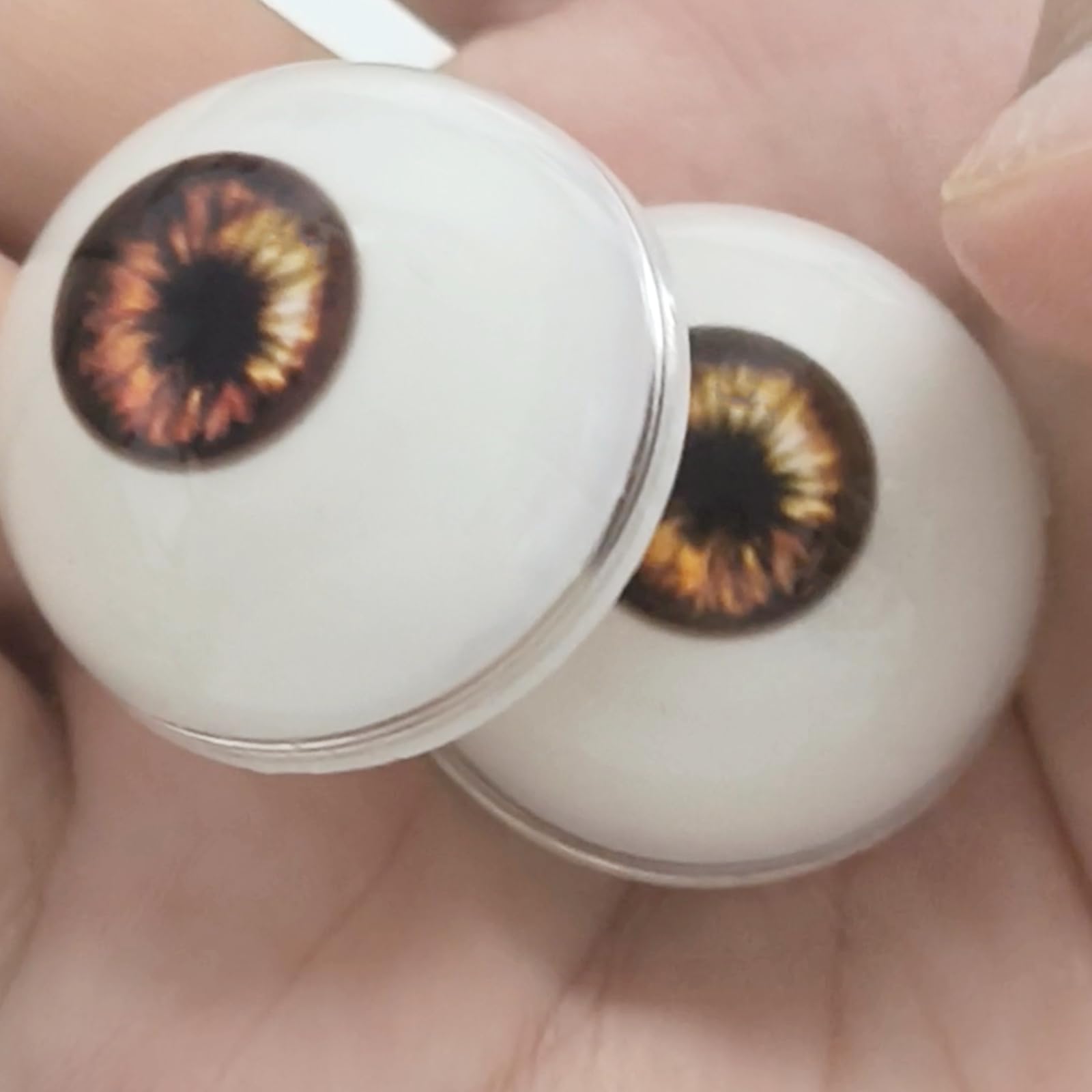 33mm Gold Plastic Doll Eyes - Half Round Fake Eyeballs For Halloween Props & DIY Crafts