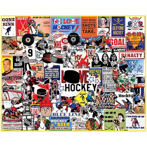 White Mountain I Love Hockey Puzzle