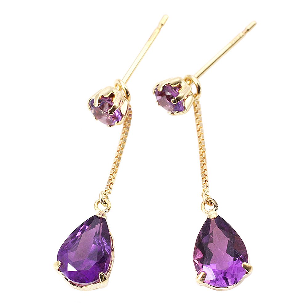 Barzaz K18 アメジスト ピアス（2way）