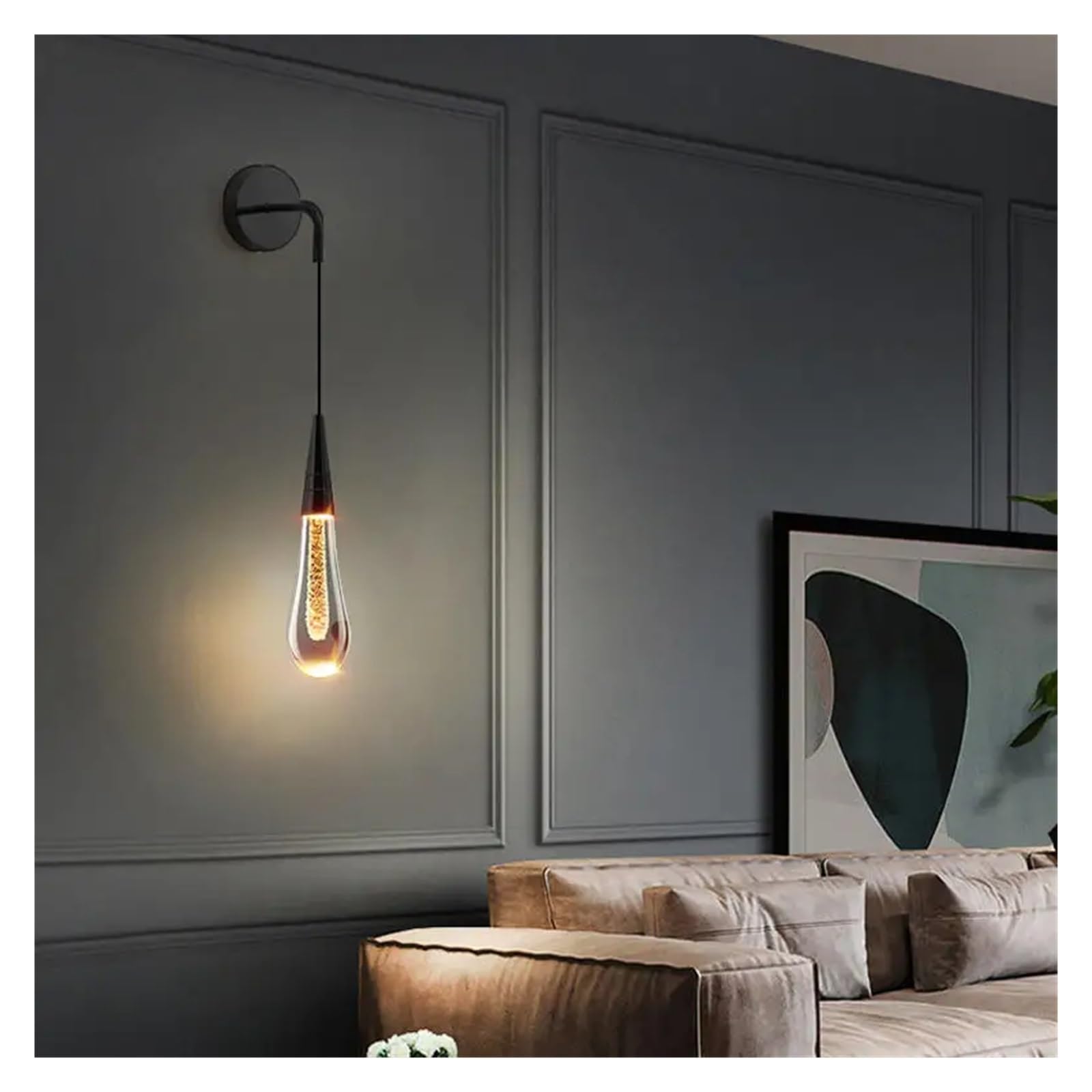 SYAXVOM Post-Modern Crystal Wall Lights Glass Led - Raindrops Lamp Compatible with Restaurant Bedroom Bedside Corridor Sconces
