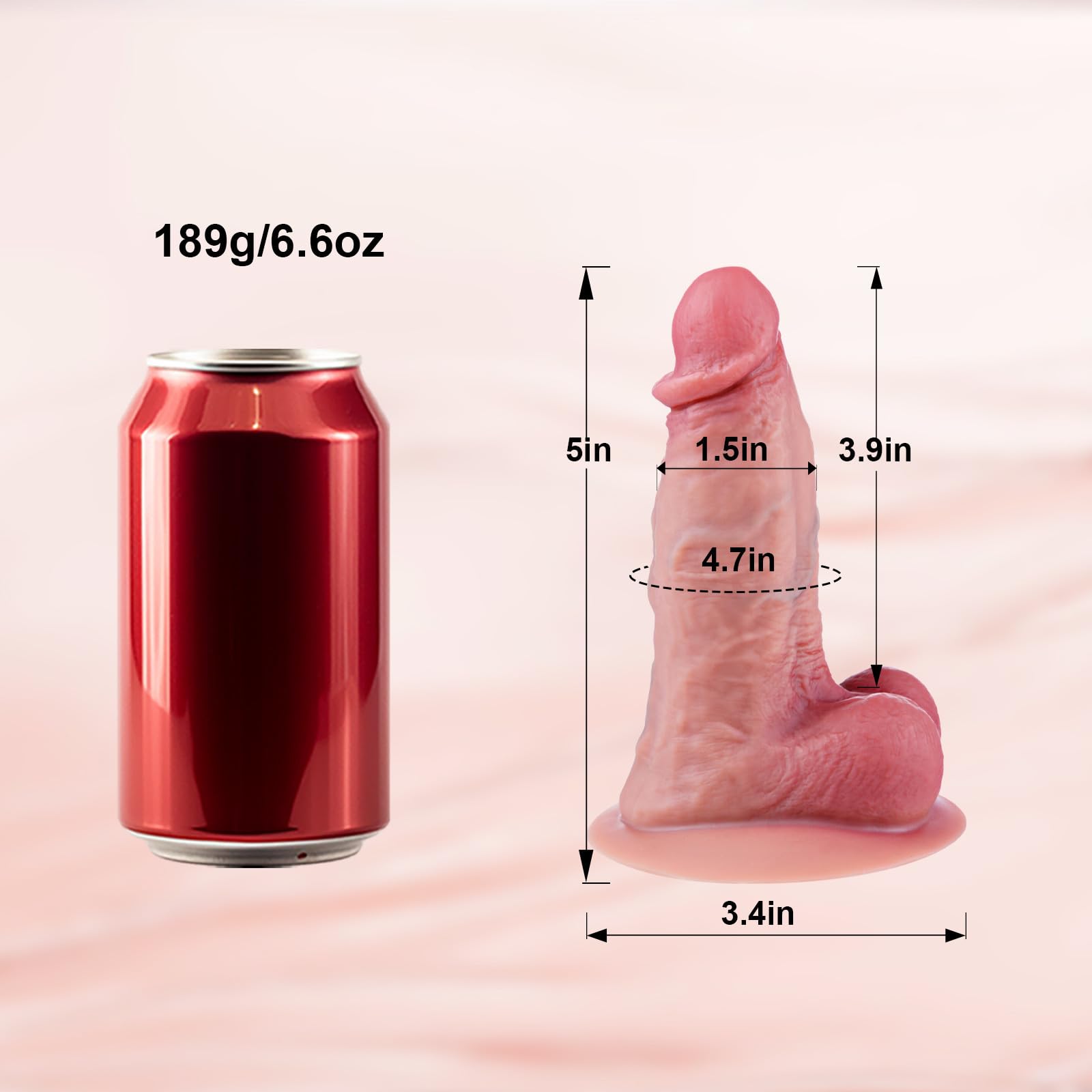 Mini dildo realistico di 3,7 cm di diametro, adorabile dildos da 13 cm per principianti, dildo anale in silicone con grande ventosa, stimolatore del punto G adatto a donne, uomini e principianti