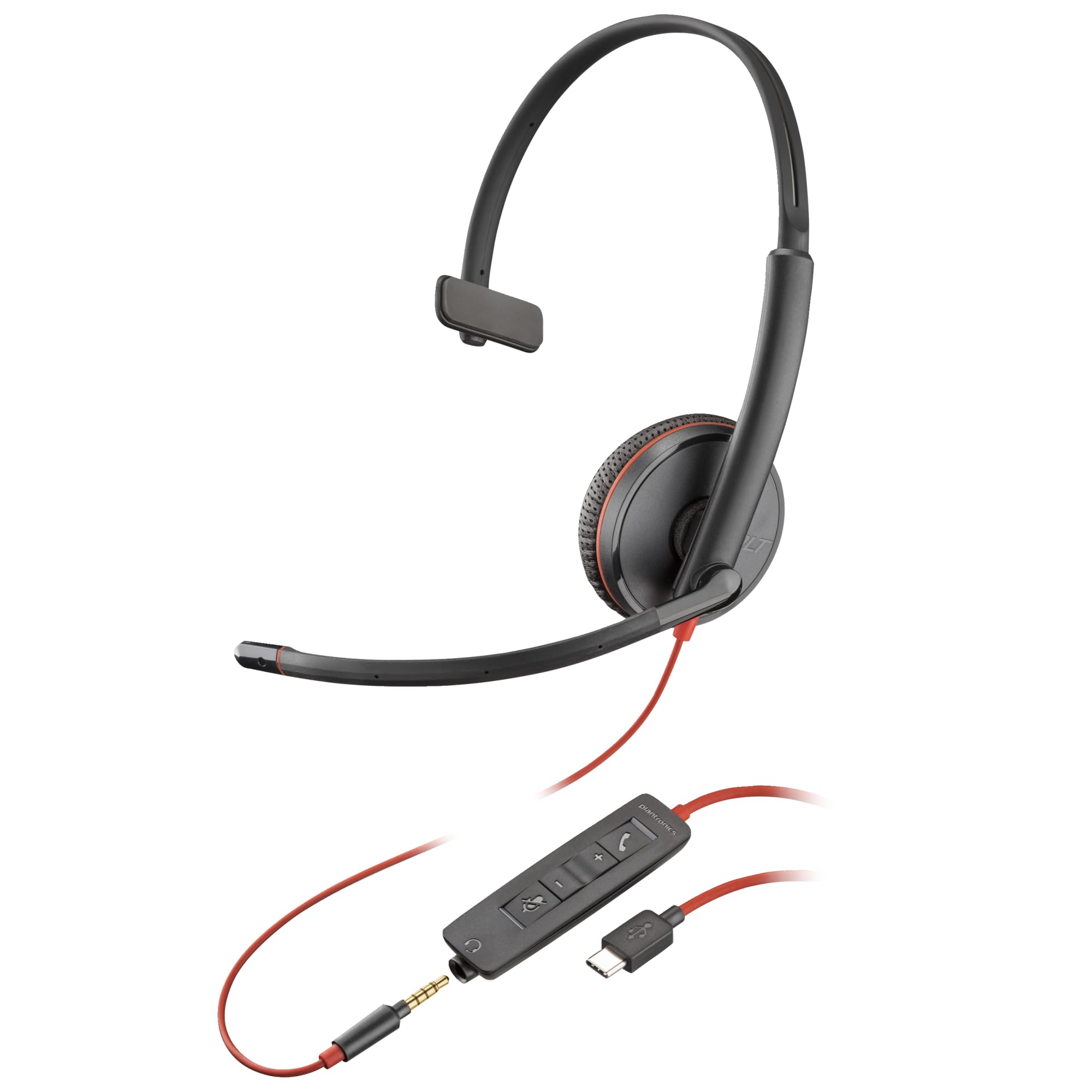Amazon.com: Plantronics Blackwire 3215 USB-C Headset, On-Ear Mono