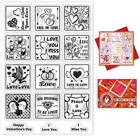 GLOBLELAND Sweet Valentine's Day Clear Stamps Love Gnome Silicone Stamp Seal Gift Transparent Stamp for Cards Making Photo Journal Decoration DIY Scrapbooking