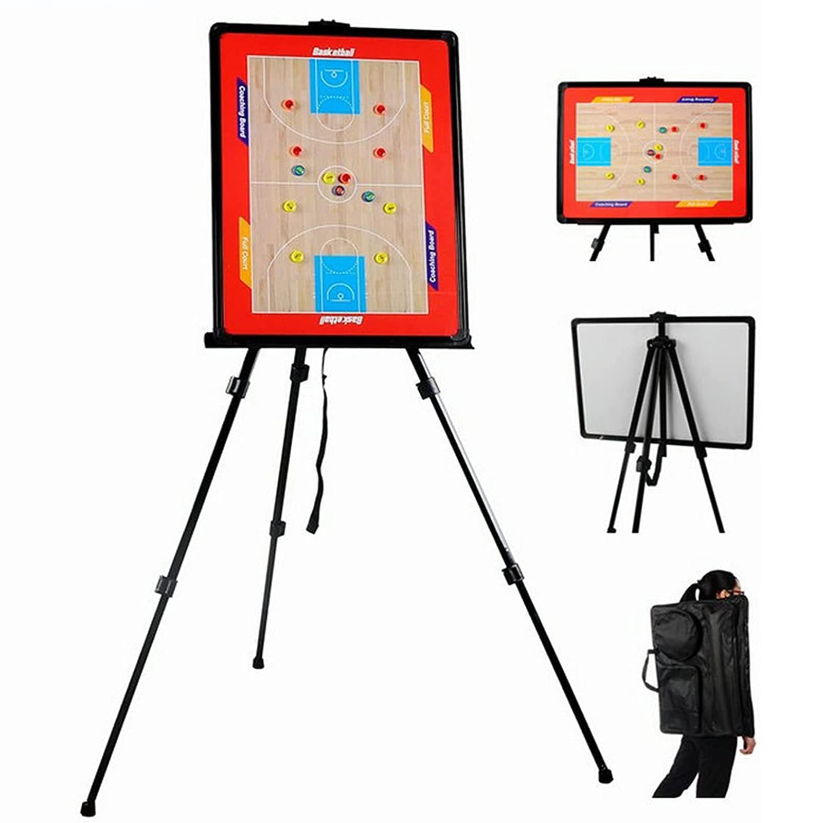Tableau tactique de basket-ball avec présentoir et kit de stratégie magnétique