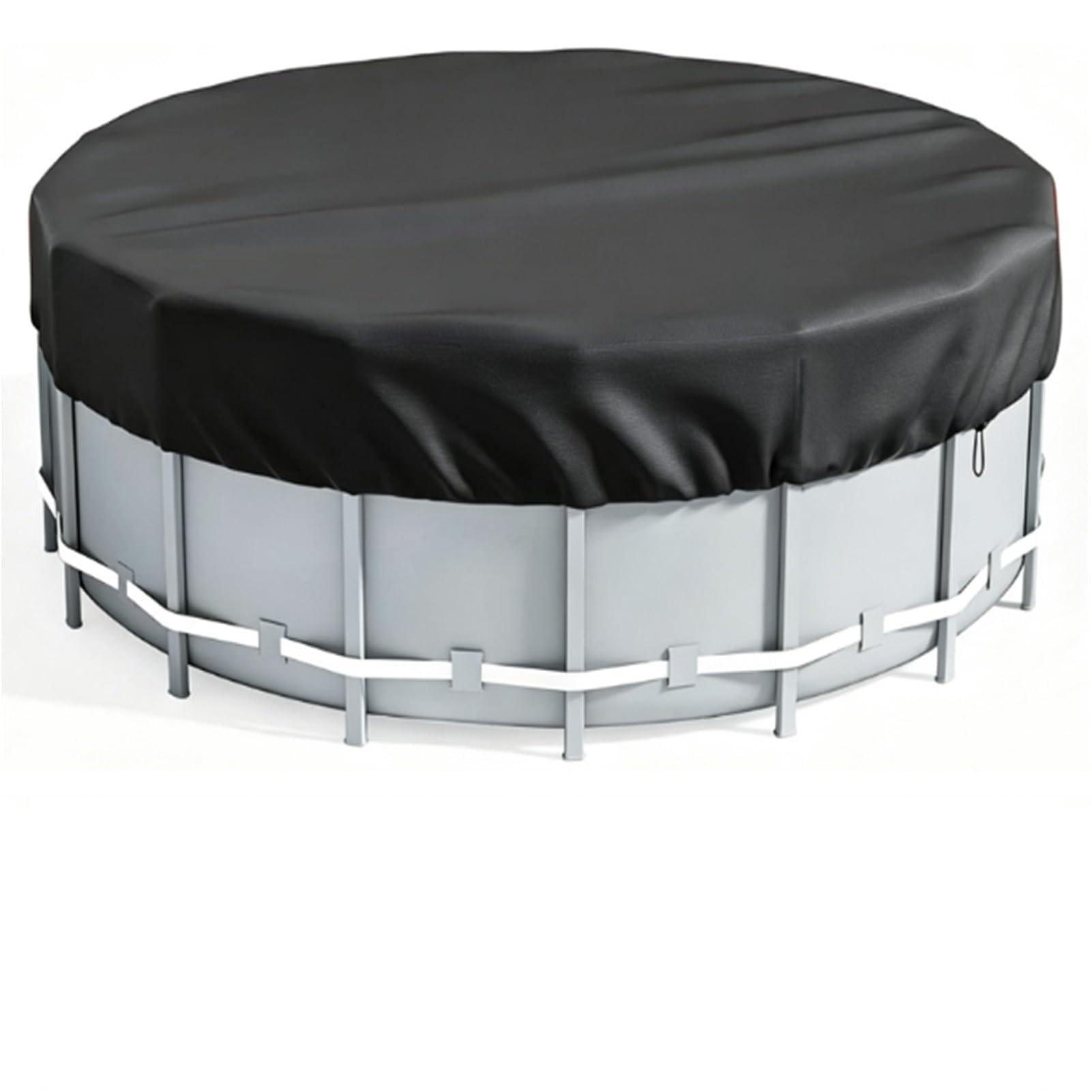 Cubierta Ronda para Piscina de 305cm 366cm,Cubierta Solar Impermeable a Prueba de Viento para Piscinas con cordón y Clavos para el Suelo protección UV para Piscina sobre el Suelo(21FT (640 * 20cm))