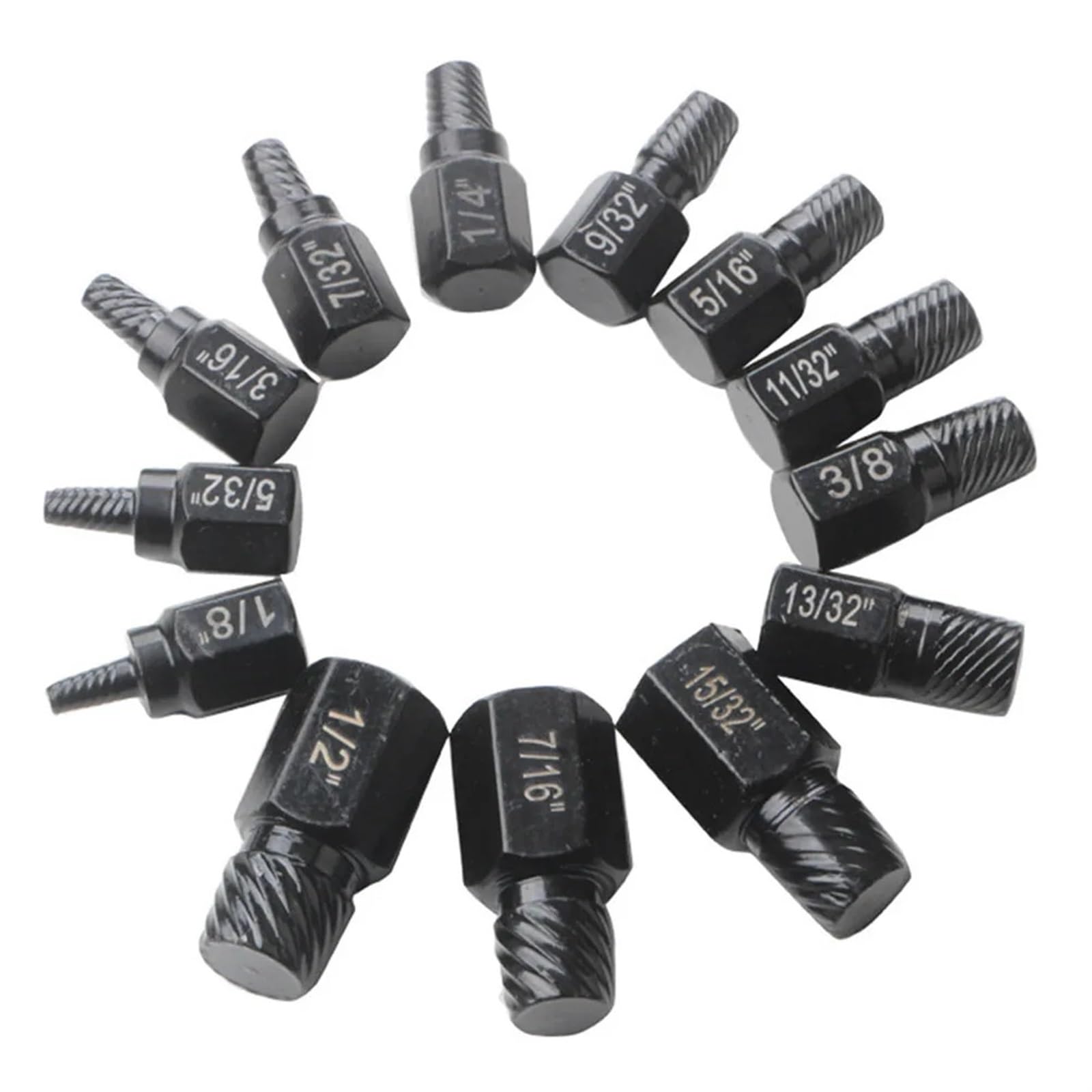 Kit d'extraction de vis 13 pièces en Acier allié pour vis endommagées, Jeu de forets métalliques faciles à Retirer, extracteur de vis Multi-cannelures
